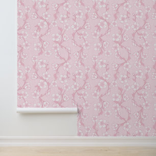 Papier Peint Fleur botanique moderne rose