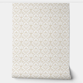 Papier Peint Fleur de Lis Motif Élégant Beige Vintage