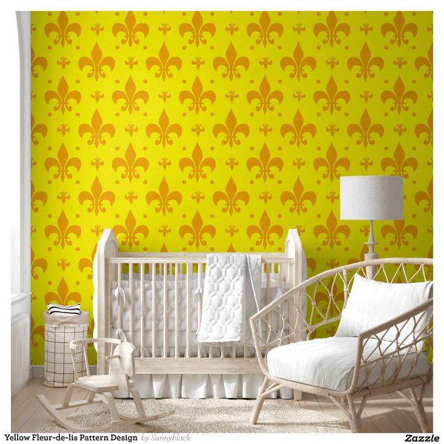 Papier Peint Fleur de lis Motif jaune (Créateur téléchargé)