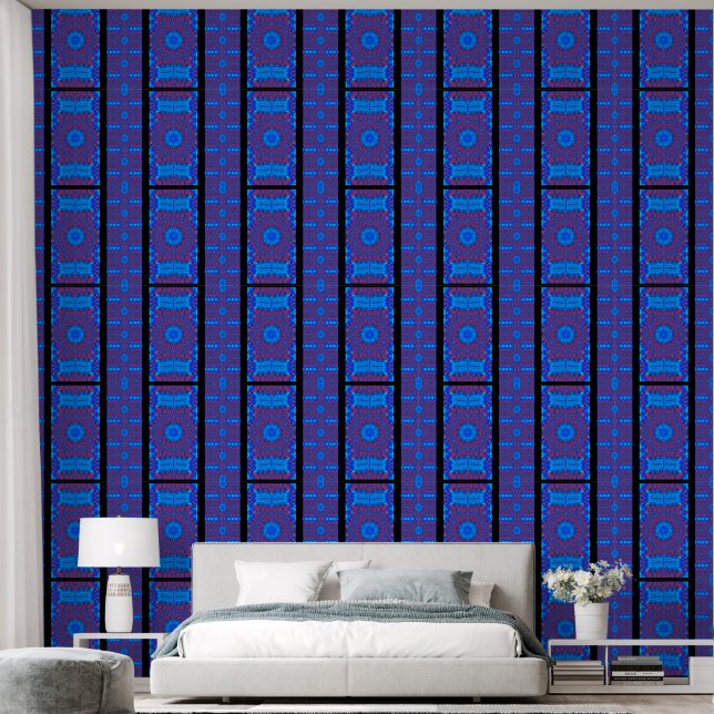 Papier Peint Fleur de lumière bleue (Chambre à coucher)