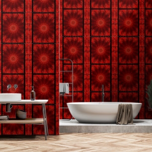 Papier Peint Fleur de lumière rouge