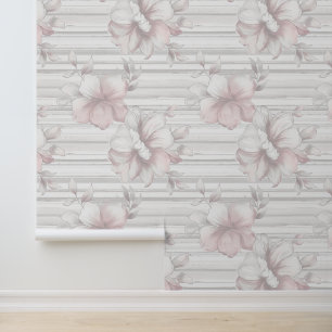 Papier Peint Fleur romantique rose pastel fleur horizontale
