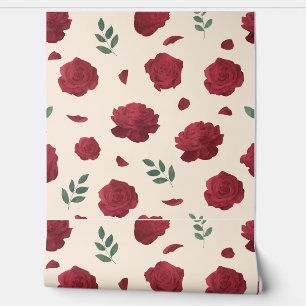 Papier peint fleur rose