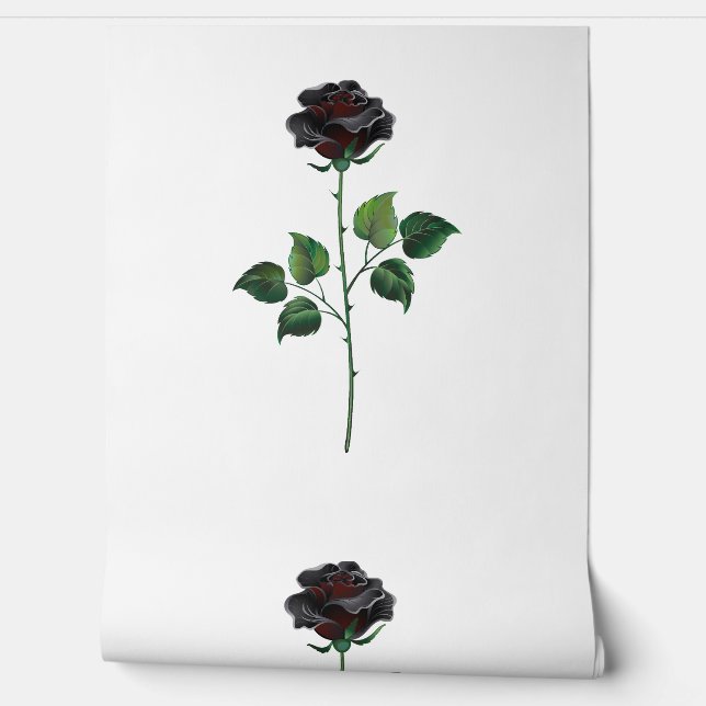 Papier Peint Fleur rose noire (Déroulement)