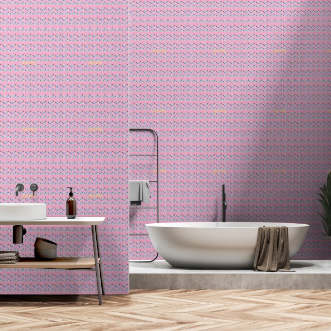 Papier Peint Fleur Rustique Moderne  (Salle de bain)