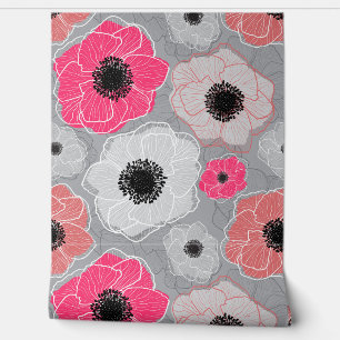 Papier Peint Fleur sauvage Anémones G603