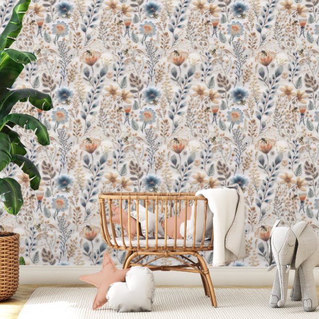 Papier Peint Fleur sauvage Boho Botanique Miel Bee (Créateur téléchargé)