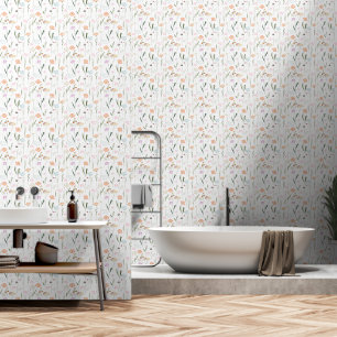 Papier Peint Fleur sauvage Peach Green