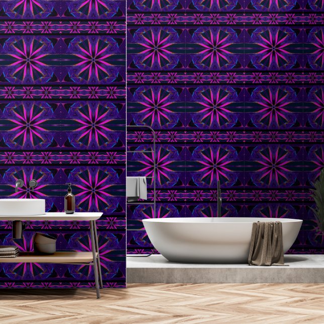 Papier Peint Fleur sauvage rose (Salle de bain)