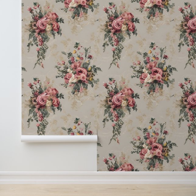 Papier Peint Fleur Vintage (Application)