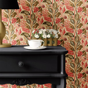 Papier Peint Fleur vintage avec une ambiance tropicale sur fond