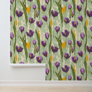 Papier Peint Fleurs Abstraites de tulipes sur Arrière - plan ve