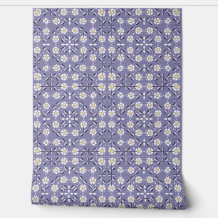 Papier Peint Fleurs blanches pastel bl, violet sans parfum
