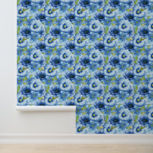 Papier Peint Fleurs bleues de charme