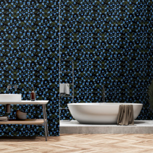 Papier Peint Fleurs de Cosmos Bleu