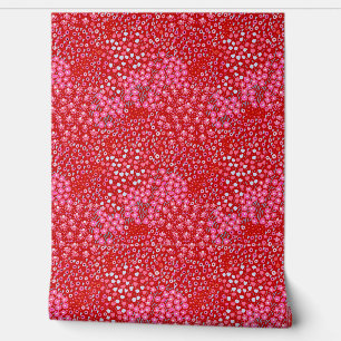 Papier Peint Fleurs de jardin colorées roses rouges