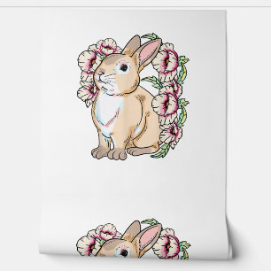 Papier Peint Fleurs de lapin lapin