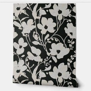Papier Peint Fleurs de minuit : Gras Silhouette Florale