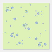 Papier Peint Fleurs de myosotis aquarelle bleue - vert (Recto)
