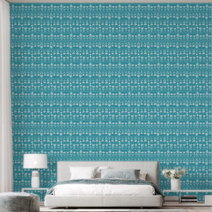 Papier Peint Fleurs d'Hygge Bleu et Blanc Scandi