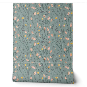 Papier Peint Fleurs minuscules roses modernes