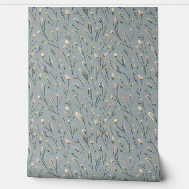 Papier Peint Fleurs minuscules roses modernes3 (Déroulement)