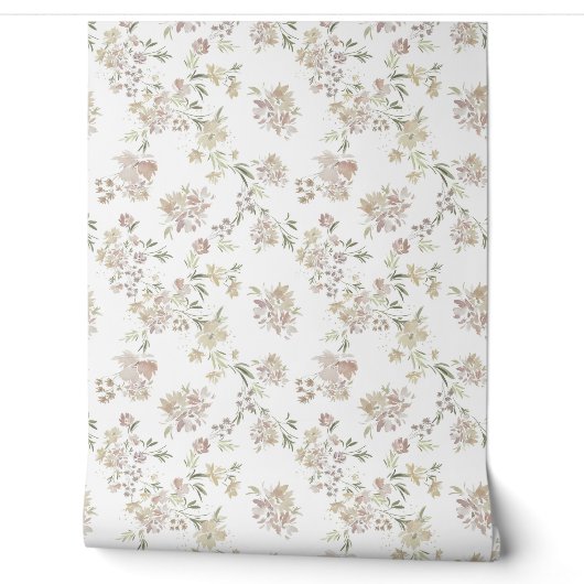 Papier peint fleurs pastel (Déroulement)