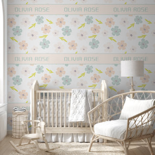 Papier Peint Fleurs Pastel Personnalisées pour Béb