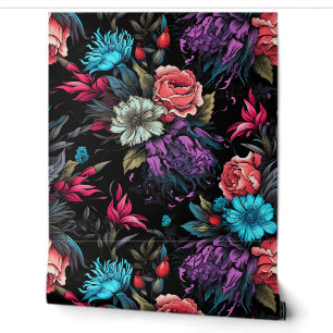 Papier Peint Fleurs Punk Colorées