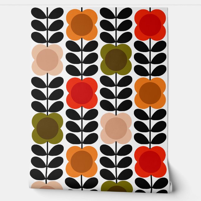 Papier Peint Fleurs Rigoureuses, Stem, Tomate Rose (Déroulement)