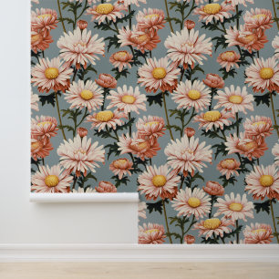 Papier Peint Fleurs rose pastel