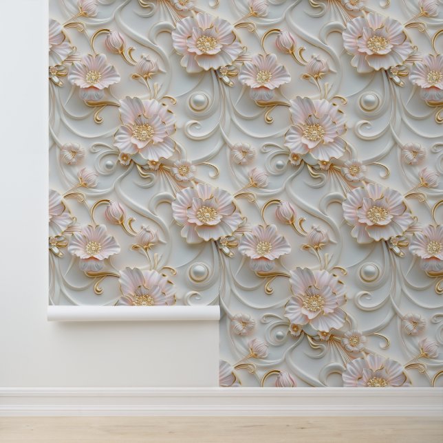 Papier Peint Fleurs roses de luxe (Application)