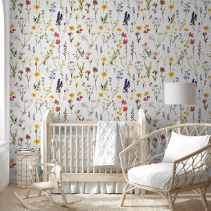 Papier Peint Fleurs Sauvages Vibrantes et Audacieuses Botanique