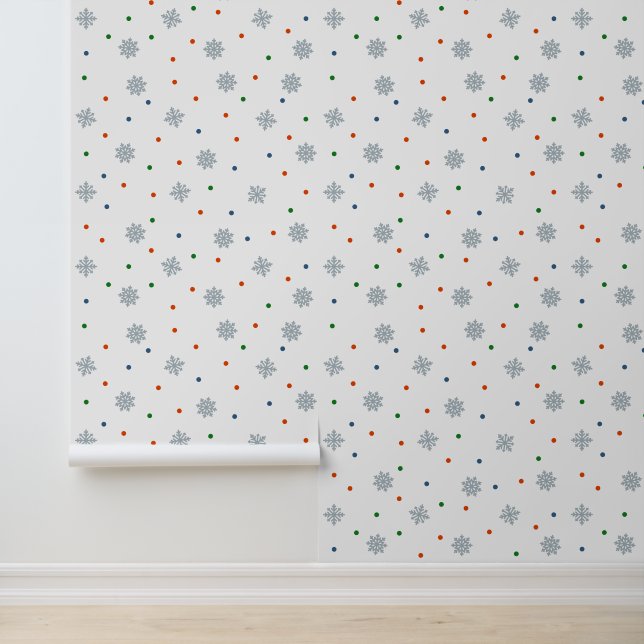 Papier Peint Flocon de neige aux points colorés (Application)