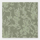 Papier Peint Flora textured wallpaper in olive green  (Recto)