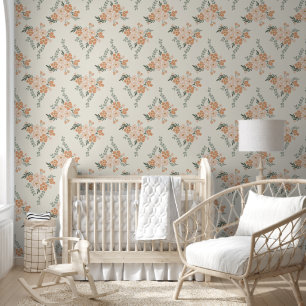 Papier Peint Floral Bohème Beige (Rose, Vert, Beige)