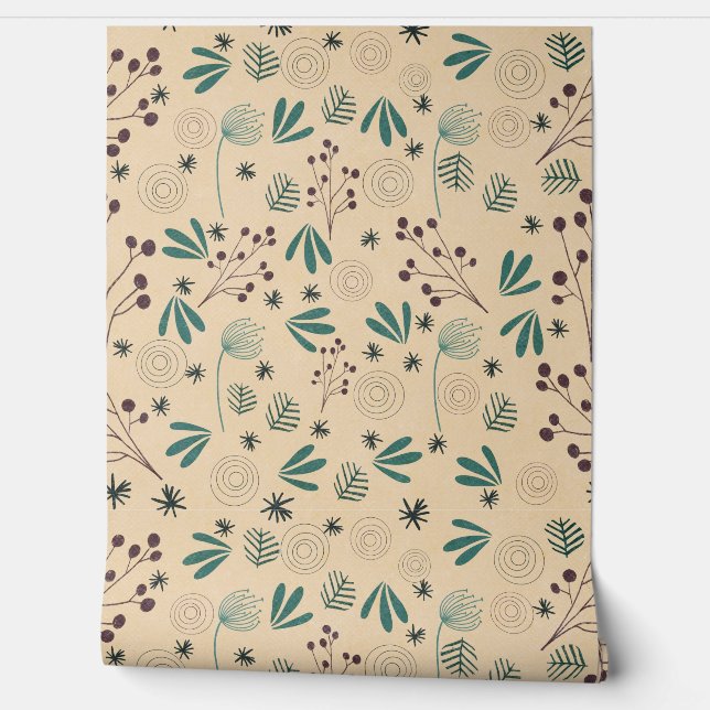 PAPIER PEINT FLORAL BOHO VINTAGE (Déroulement)