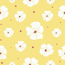 Papier Peint Floral Citron Et Blanc