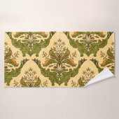 Papier peint floral classique : damassé stylisé. (Serviette de bain)