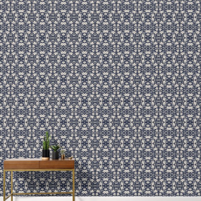 Papier Peint Floral en bleu (Couloir)
