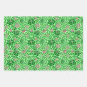 Papier peint floral jacobéen, bleu, vert et orange (Devant 2)