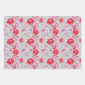 Papier peint floral jacobéen, Turquoise violet et (Devant 3)