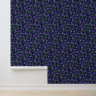 Papier Peint Floral marine et violet