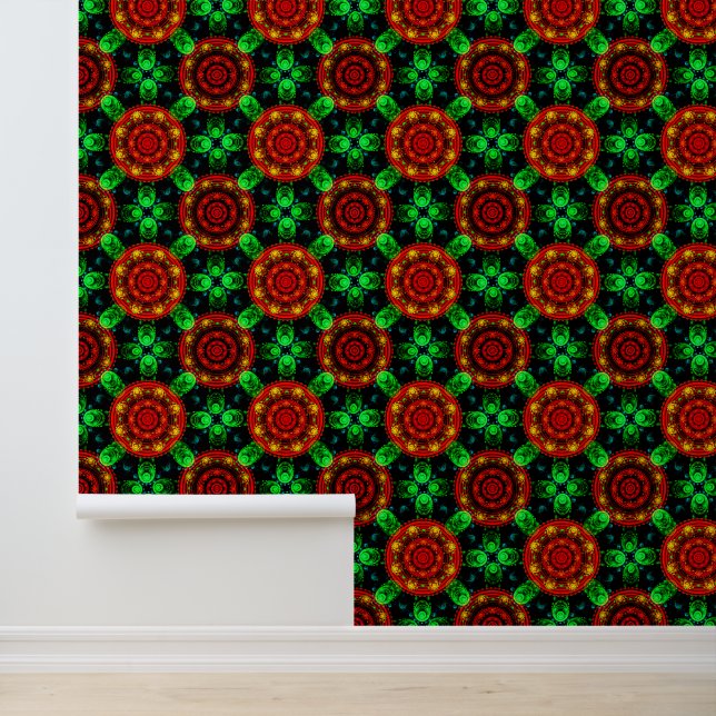 Papier Peint Floral Modern Boho Elegant Abstract Pattern #504 (Application)