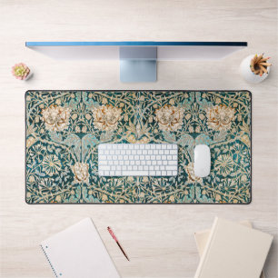 Papier peint floral Morris Teal Blue Honeysuckle