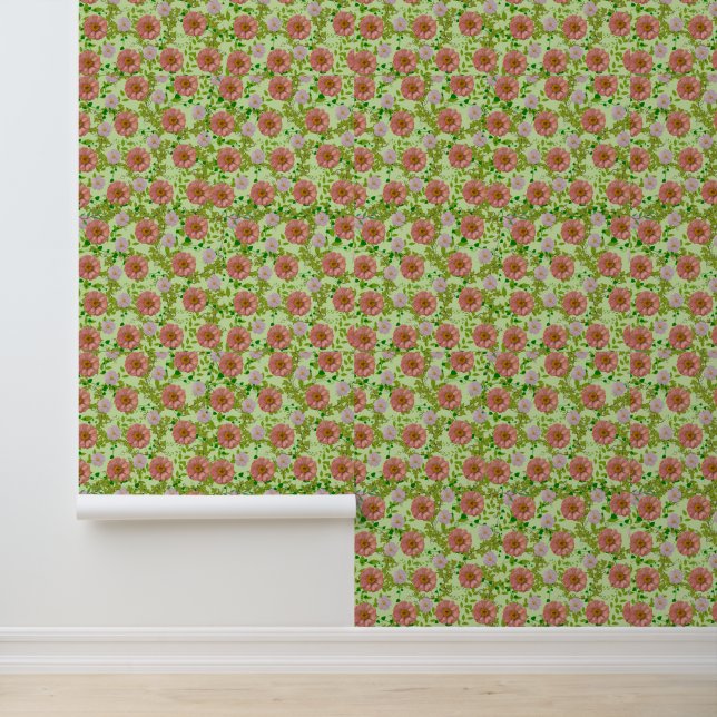 Papier peint floral mou (Application)