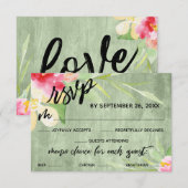 Papier peint floral peint à la main vert Menu Choi (Devant / Derrière)