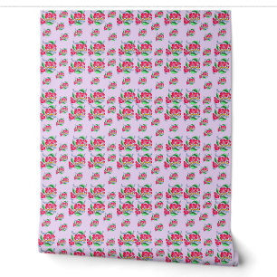 Papier Peint Floral Rouge Gras et Artistique Viole