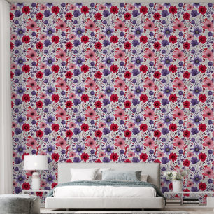 Papier Peint Floral rouge violet rose