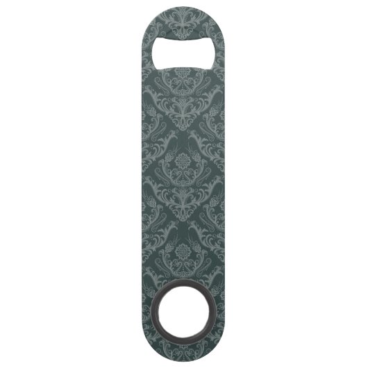 Papier peint floral vert de luxe de damassé (Devant)